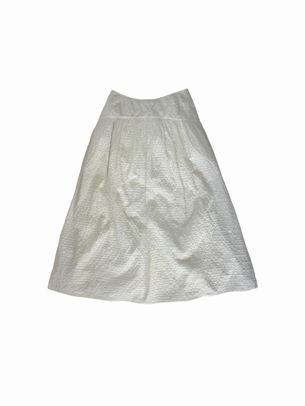 Uniqlo Classic White Textured A-Line Maxi Skirt